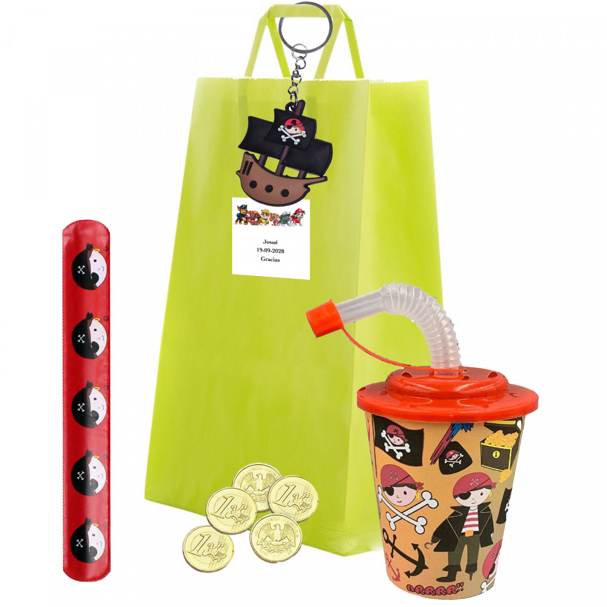 Bolsa personalizada da patrulha canina com acessórios de pirata