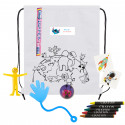 Mochila stitch para colorir com brinquedos e guloseimas.