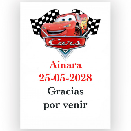 Cars bolsa com detalhes e guloseimas para festa infantil