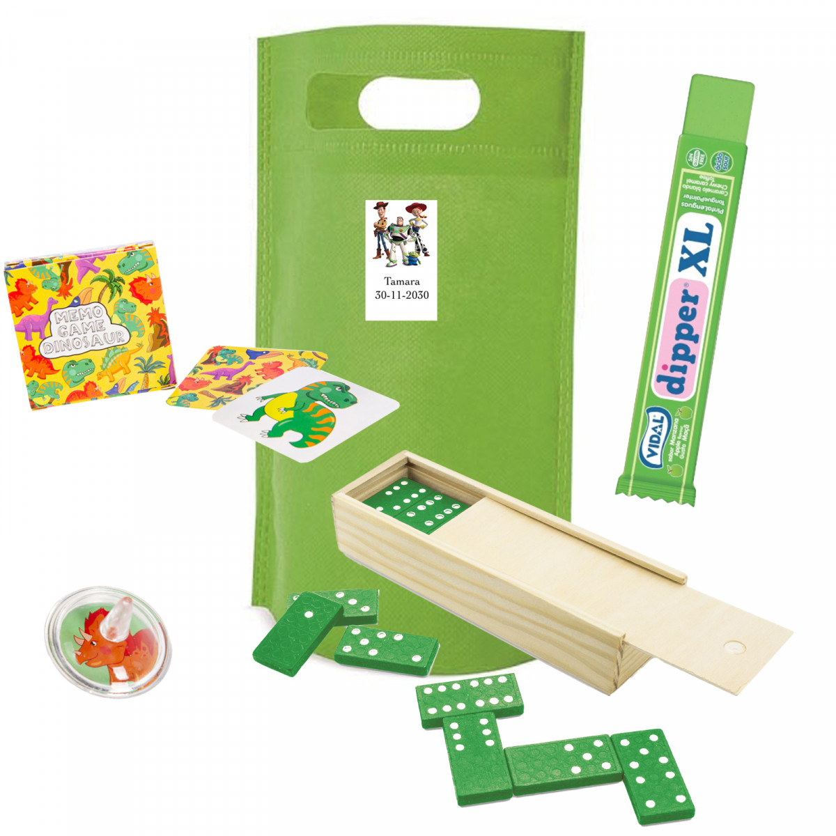Brinquedo story detalhe infantil temático com jogos educativos e doces