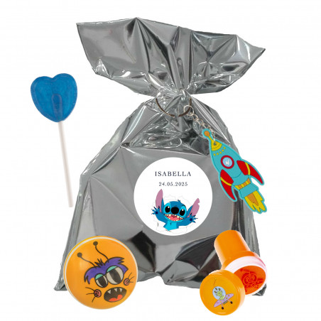 Detalhes divertidos de Stitch para piñatas com pirulito