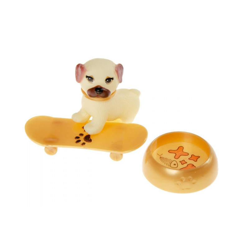 Cachorrinho pequeno com acessórios para jogos infantis