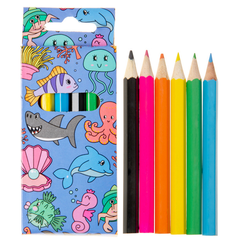 Lápis de cor em caixa de papelão