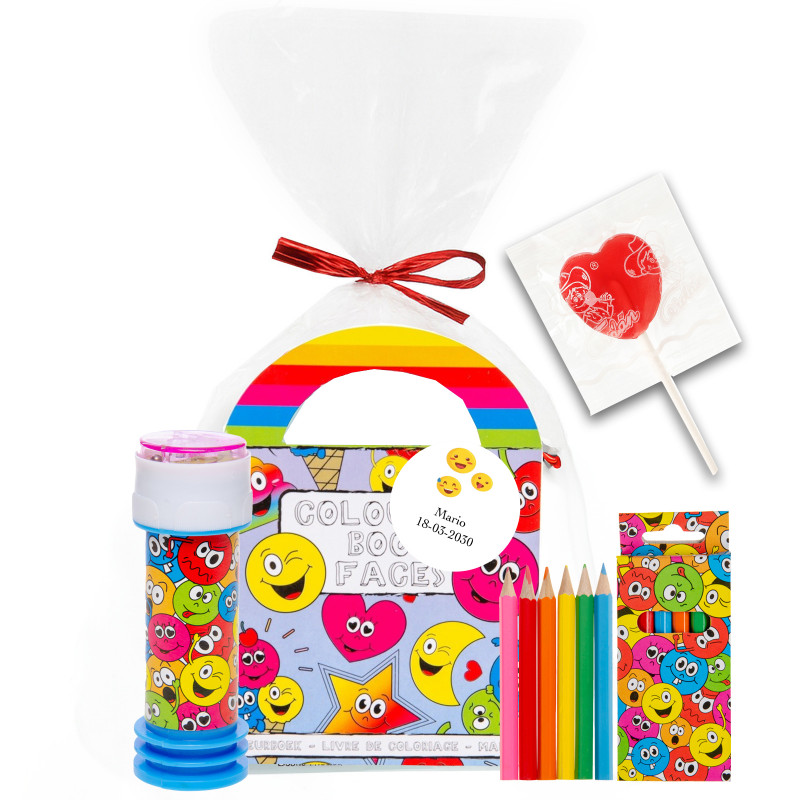 Pacote de presente infantil emoji para aniversários e eventos personalizados