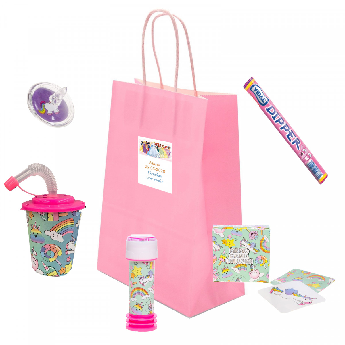 Bolsas de jogos temáticas mágicas das princesas para presentear
