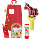 Bolsa Peppa Pig com livro para pintar, lápis e jogos