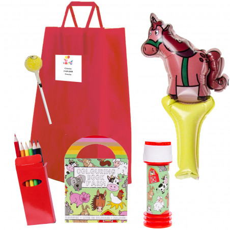 Bolsa Peppa Pig com livro para pintar, lápis e jogos
