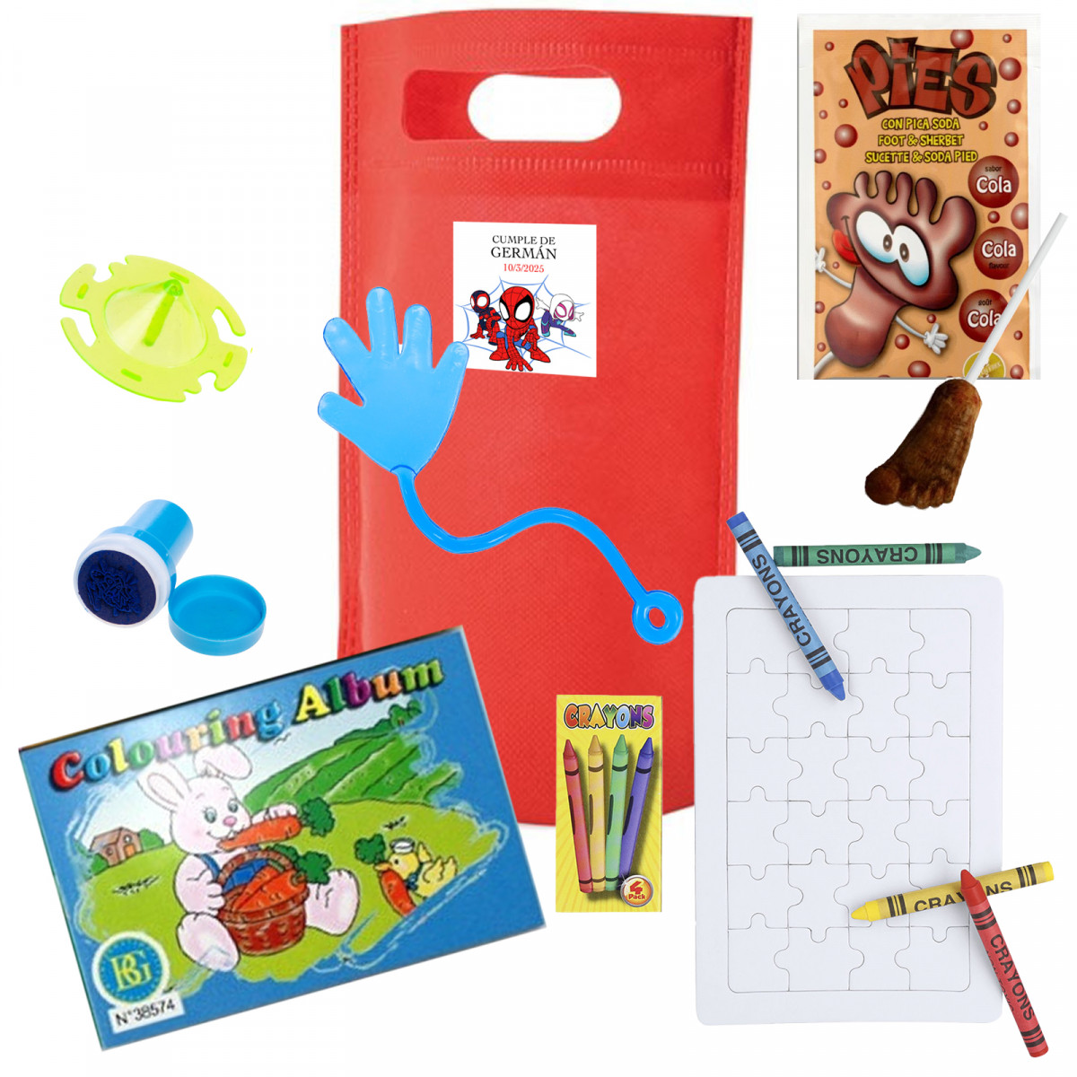 Spidey e sua Super equipe bolsa com jogos e doces para presentear
