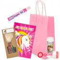 Gabby Gato pack infantil com livro para colorir, bolhas, lápis e giz de cera.