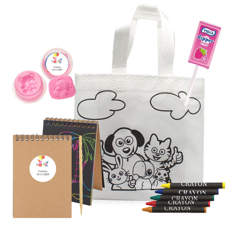 Bolsa para colorir Peppa Pig com caderno e massinha para eventos