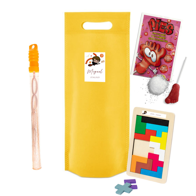 Harry Potter bolsa com quebra-cabeça tetris, bolhas e doce