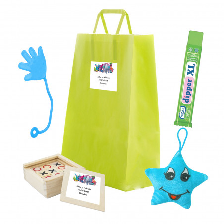 Trolls jogo da velha personalizado e pelúcia em bolsa personalizável