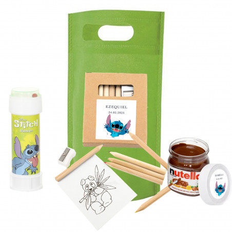 Conjunto Stitch para pintar pomperos e mini Nutella