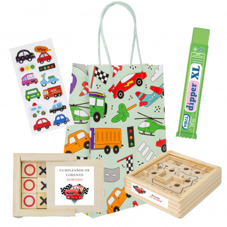 Cars pack com jogo da velha e labirinto personalizados