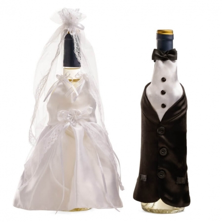 Vestidos para garrafas de casamento