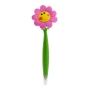 Caneta em formato engraçado para presente, formato de flor com rosto sorridente
