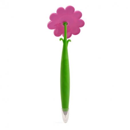 Caneta em formato engraçado para presente, formato de flor com rosto sorridente