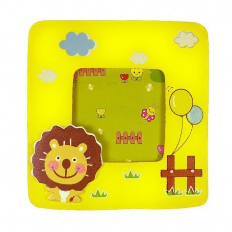 Porta-retrato infantil em saquinho de organza personalizado com adesivo infantil