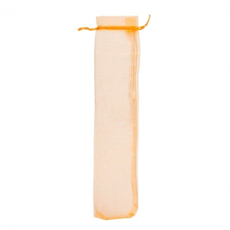 Bolsa de organza 30x7 cm laranja claro