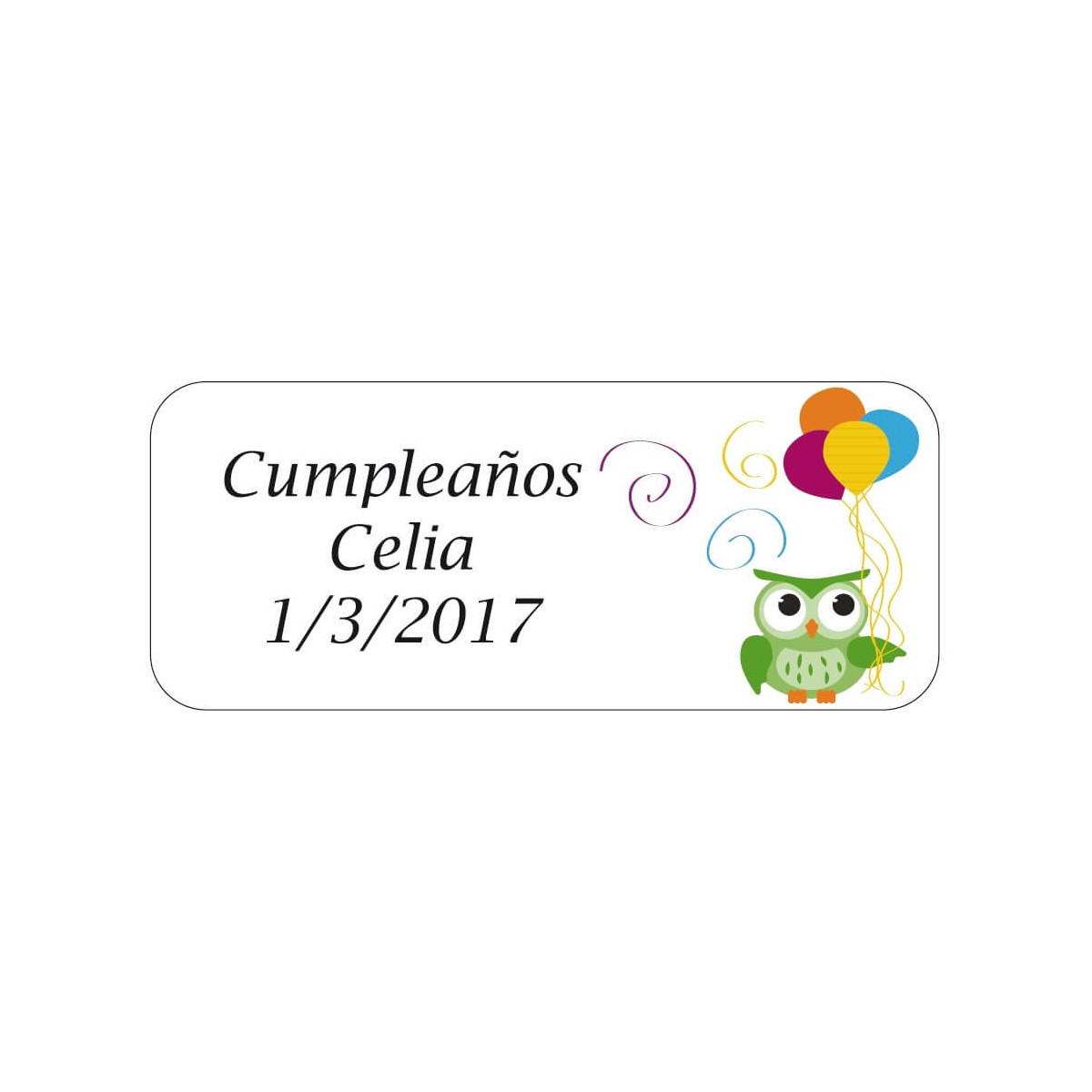 Etiqueta personalizada para eventos design coruja