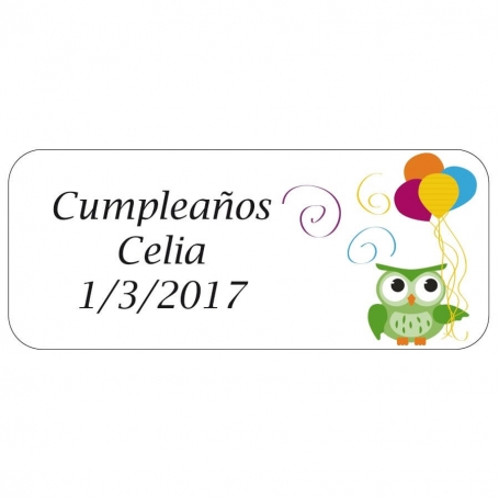 Etiqueta personalizada para eventos design coruja