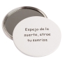Espelho de bolsa branco com frase