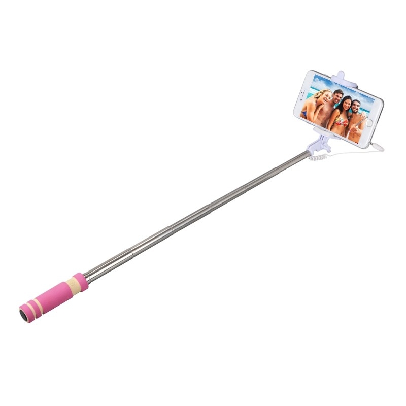 Bastão de selfie rosa