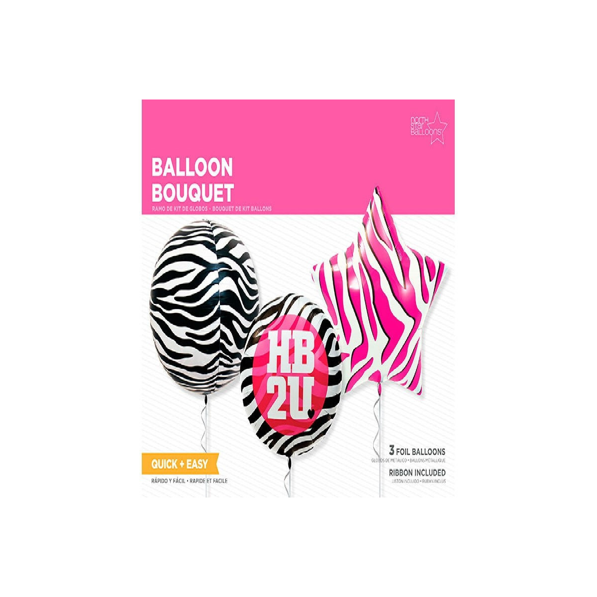 Bouquet de Balões Metálicos Zebra Decoração Original para Aniversário