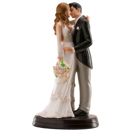 Figuras noivos elegantes para bolo de casamento