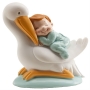Figuras de cegonhas com bebê para bolo de batizado barato