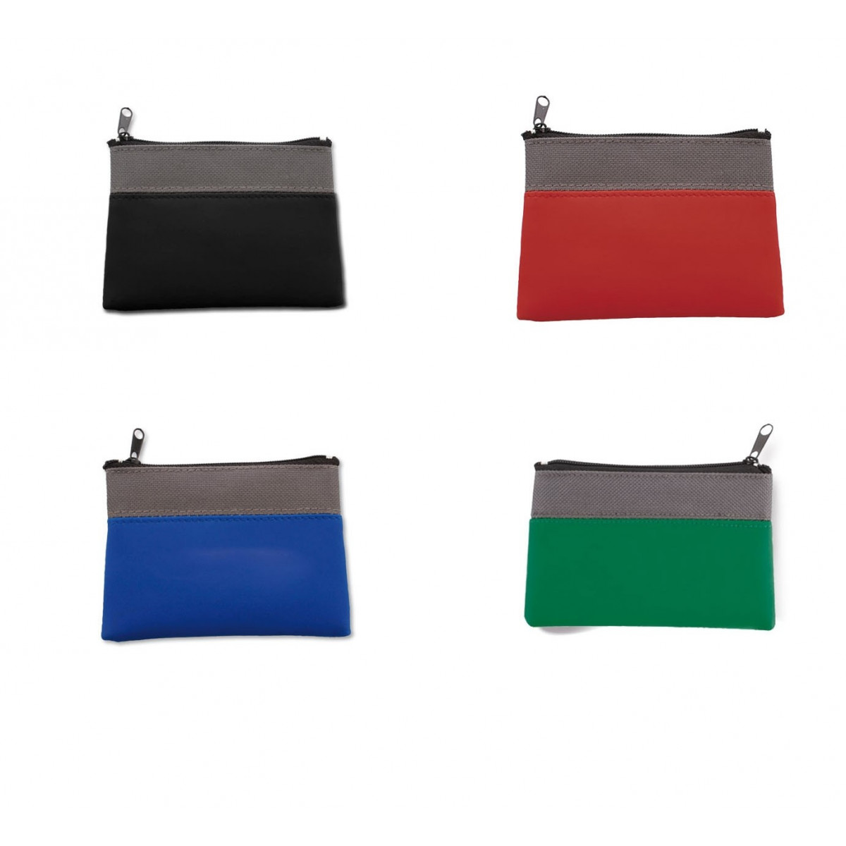 Carteira bicolor com zíper Design moderno e prático em várias cores