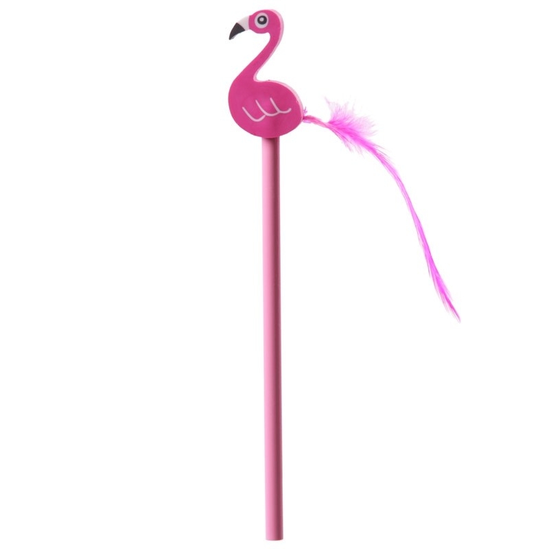 Lápis e borracha de flamingo