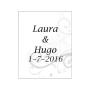 Vinho personalizado para casamento decorado com laço e flor