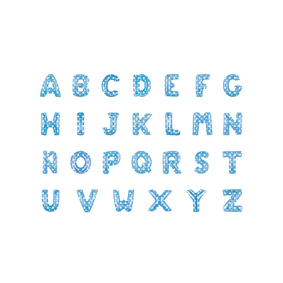 Letras de balões azuis
