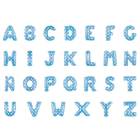 Letras de balões azuis