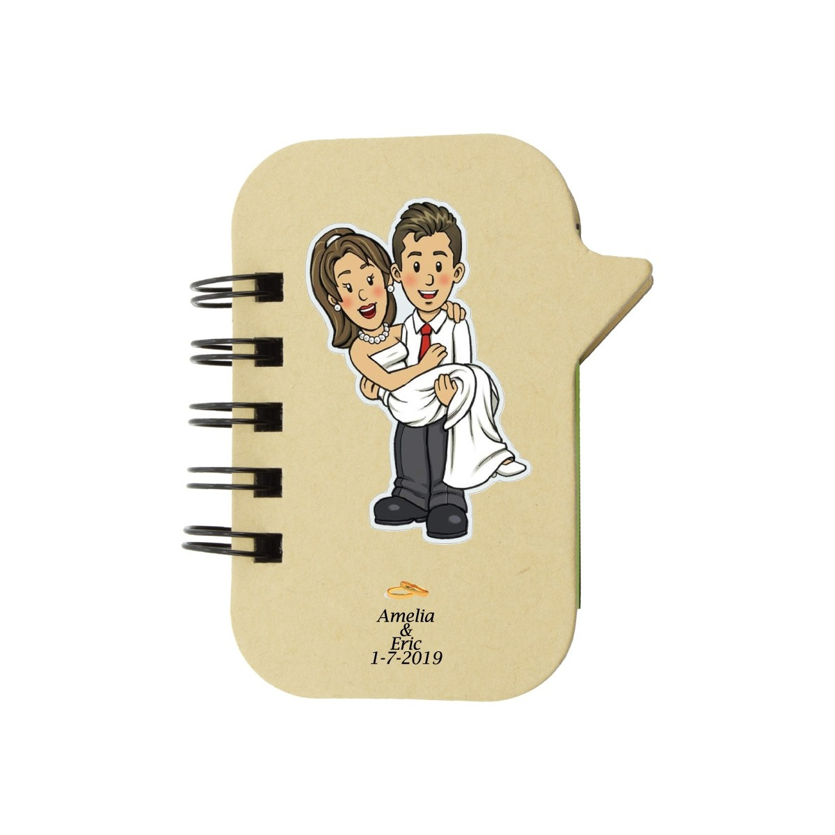 Caderno personalizado para lembrancinhas de casamento
