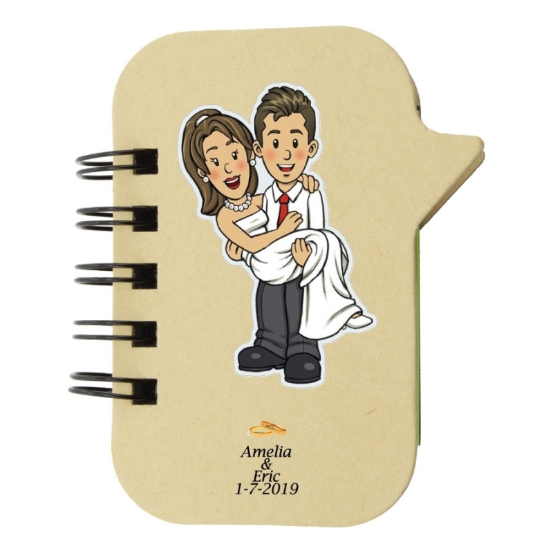 Caderno personalizado para lembrancinhas de casamento