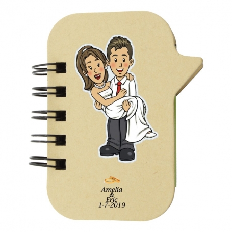 Caderno personalizado para lembrancinhas de casamento
