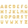Balões de letras douradas