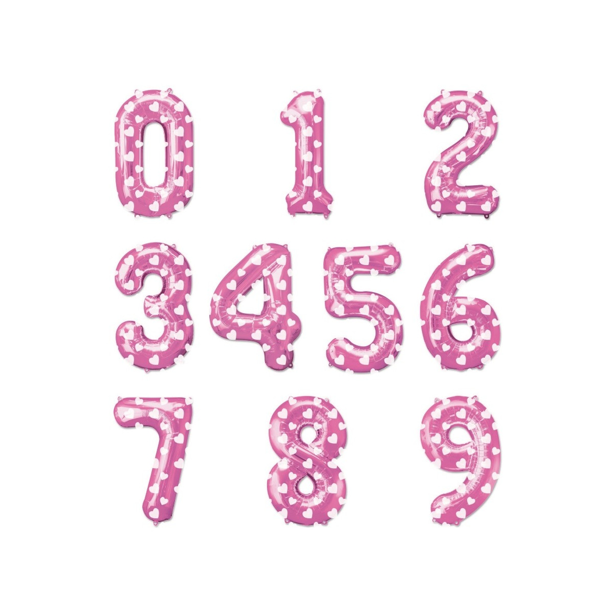 Balões de número de rosa