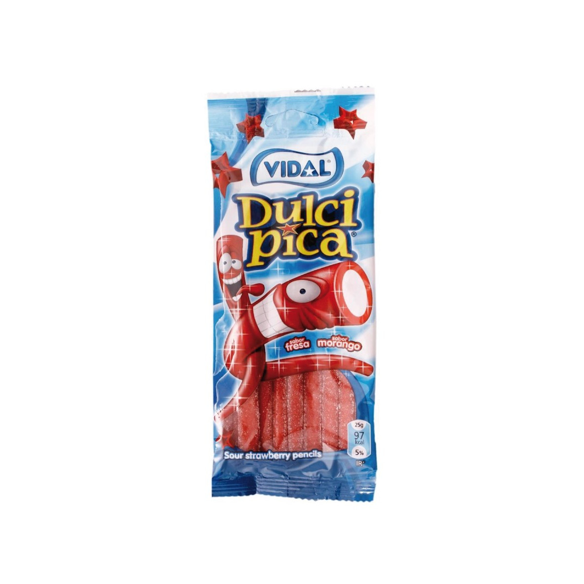Licorice de morango com pica pica