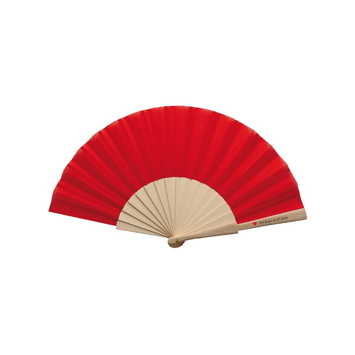 Leque vermelho para casamentos personalizado