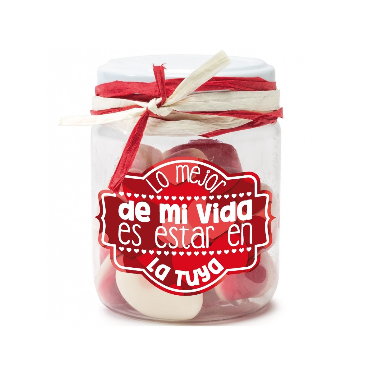 Frascos de doces com mensagens