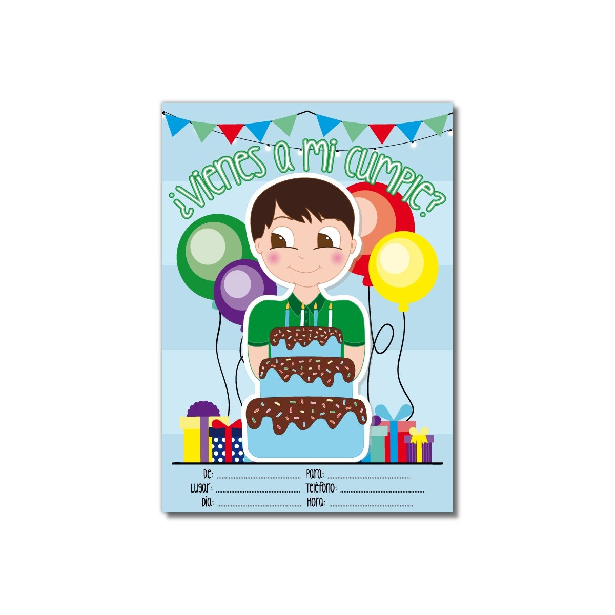 Convite para aniversário para meninos