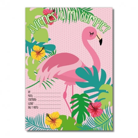 Flamingos birthday convites