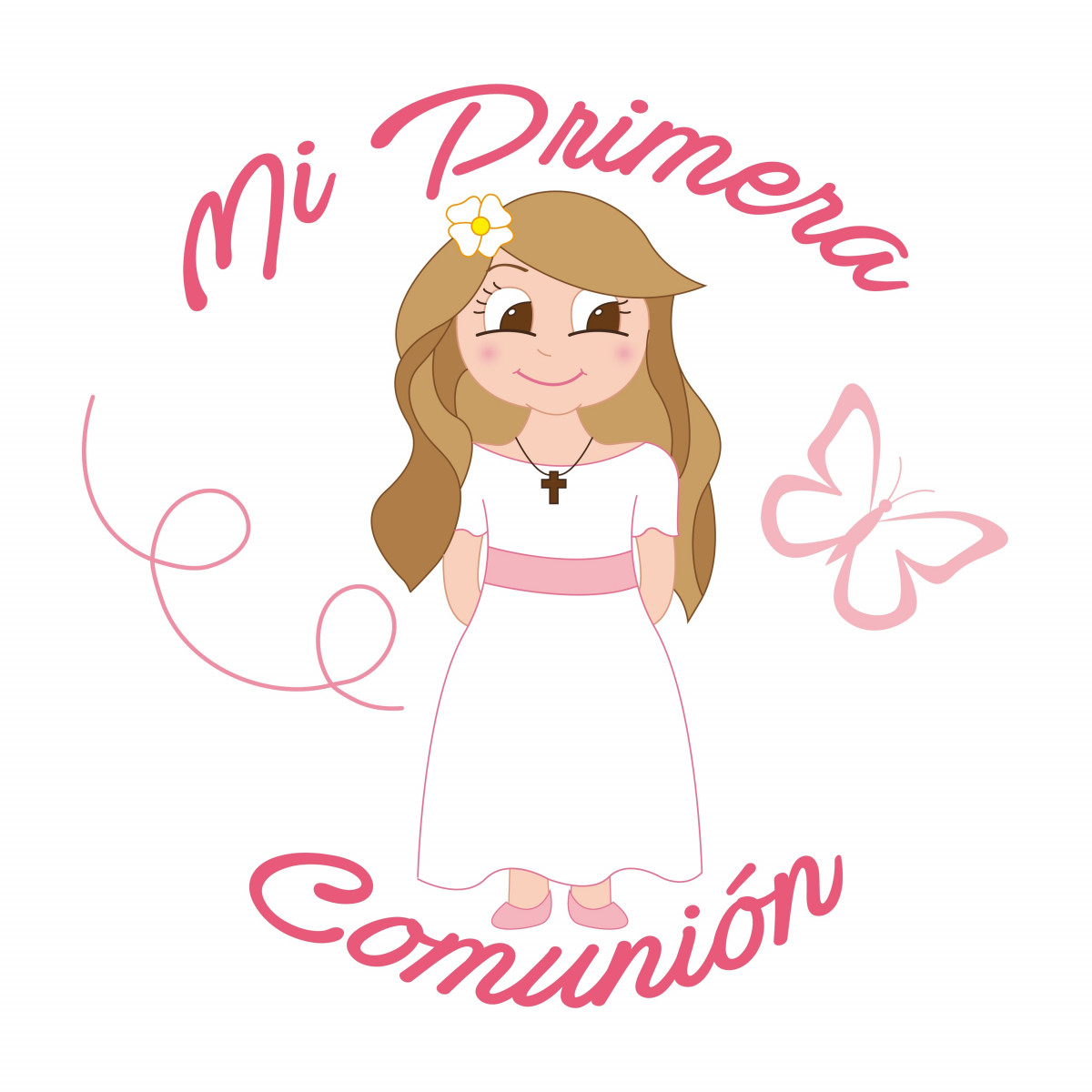 Adesivos brancos comunhão menina