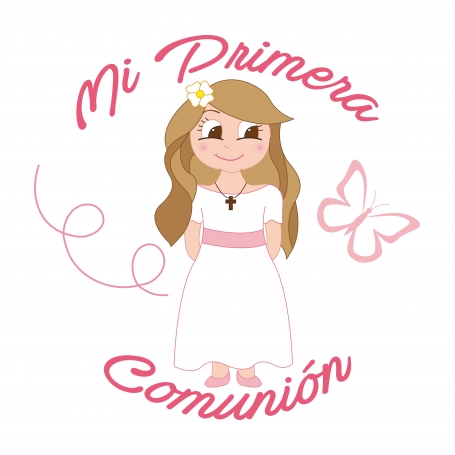 Adesivos brancos comunhão menina