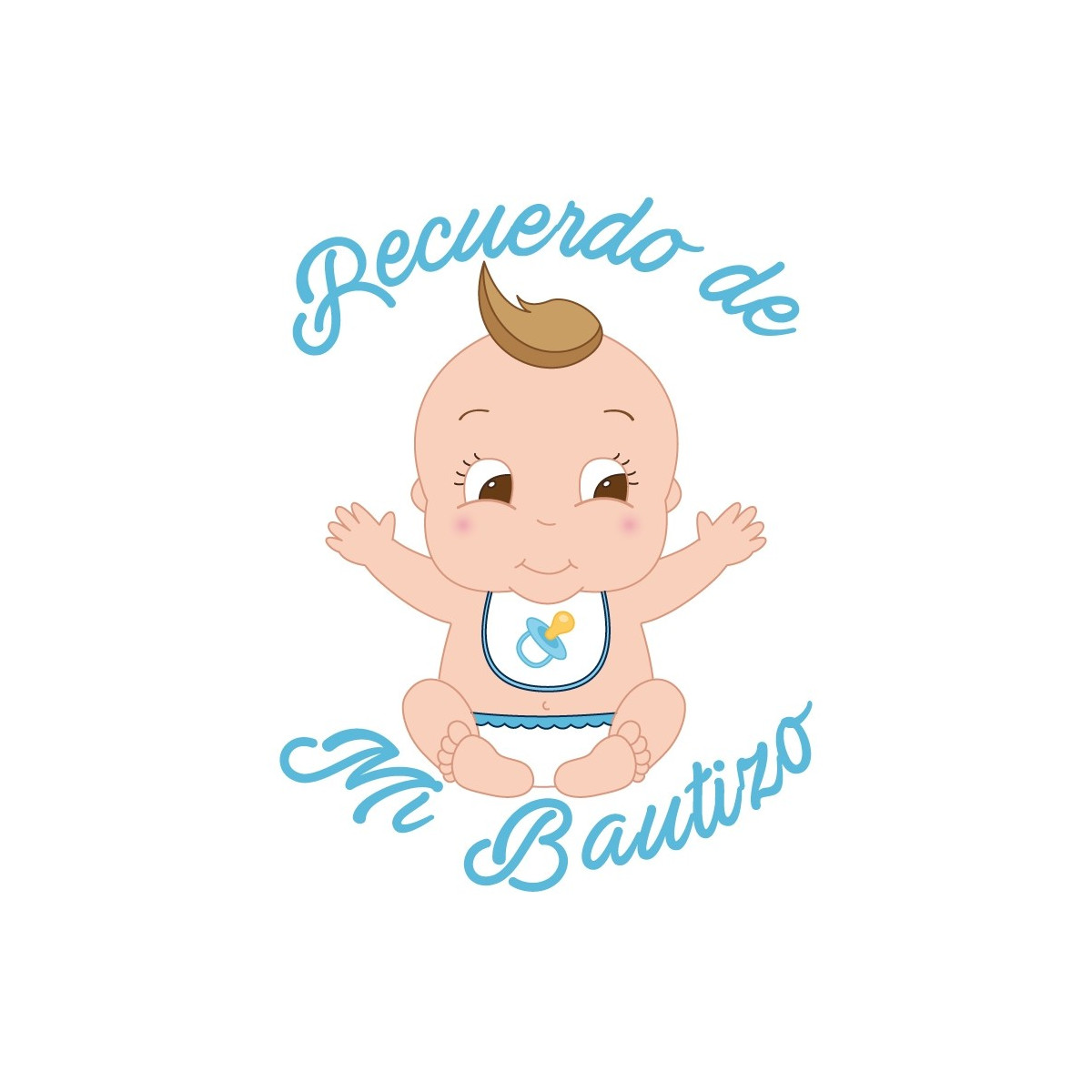 Adesivos brancos batizado menino
