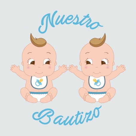 Adesivo para gêmeos baptizados