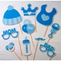 Conjunto de postiços infantil na cor azul 10 peças